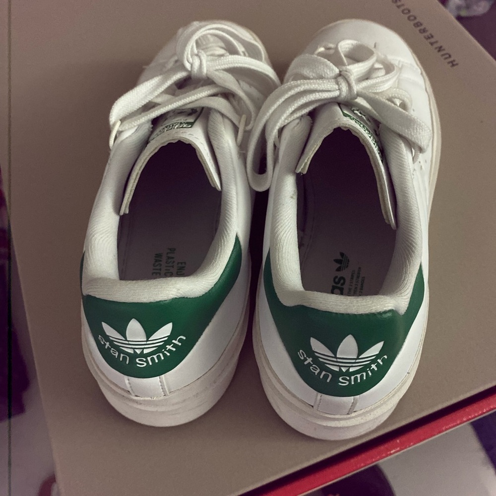 Adidas Kids' Stan Smith Sneakers in White and Green
